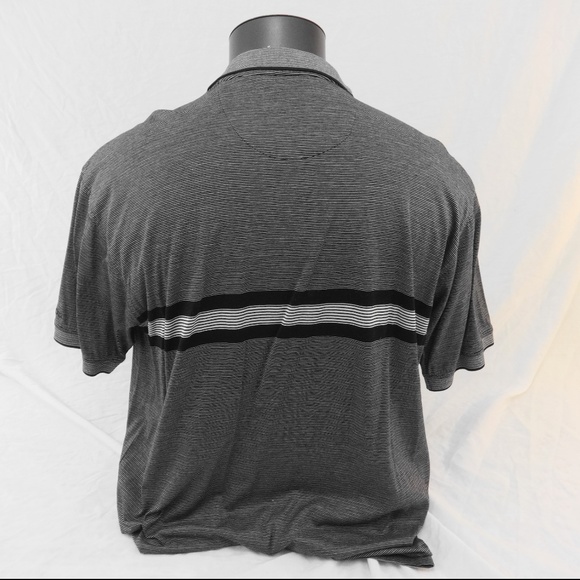 IZOD Striped Cotton Cool FX Golf Polo Shirt Large - Picture 3 of 6